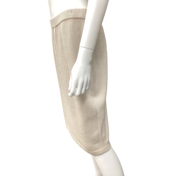 St. John Collection By Marie Gray Womens Skirt SZ10 Fine Knit Pencil Style Beige - Picture 2 of 4